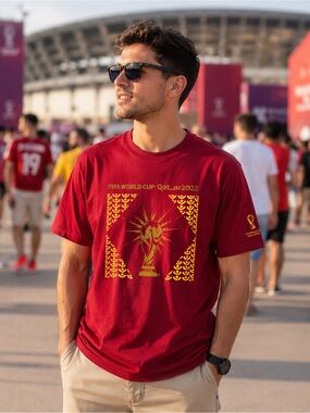 Official FIFA World Cup Qatar 2022 Trophy Graphic Tee NWT Unisex XL